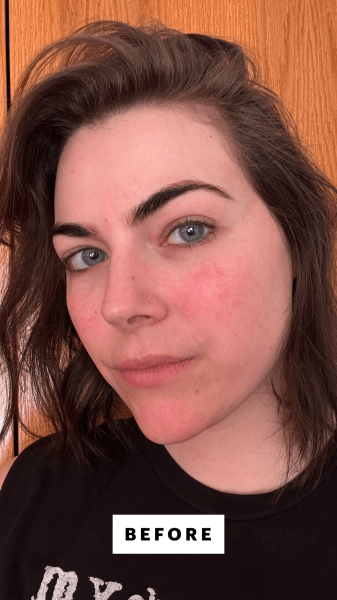 Allure senior news editor Nicola DallAsen before using the Head Shoulders Classic Clean